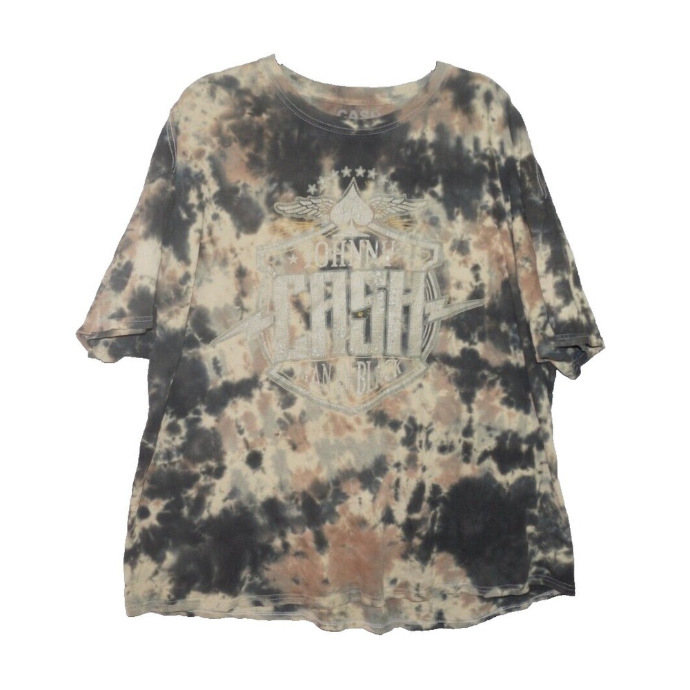 Johnny Cash Man In Black Tie Dye T Shirt Size 3XL